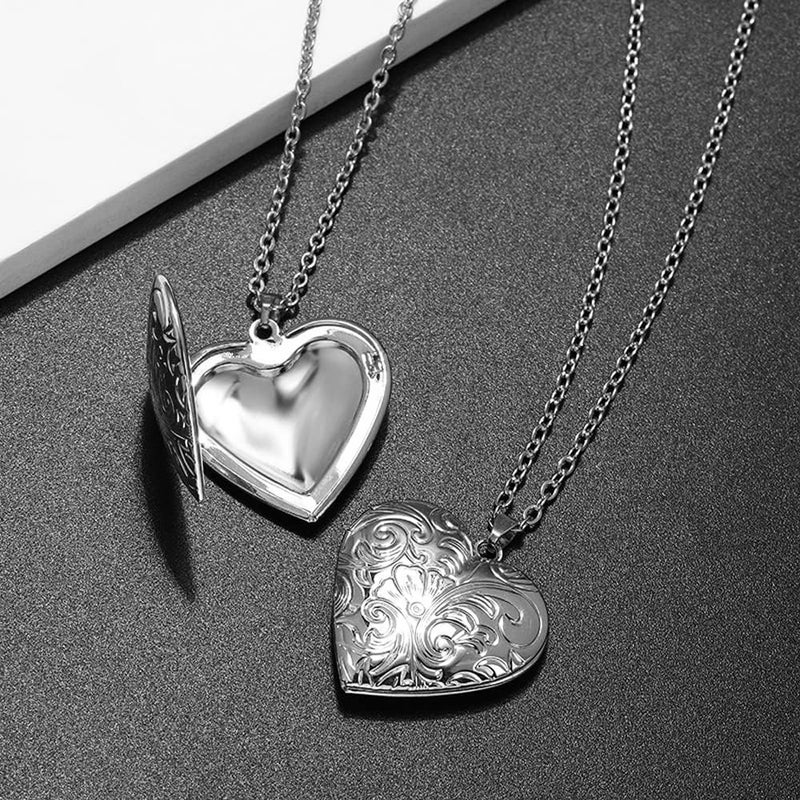 Weenkeey 2 Pcs Locket Necklace that Holds Pictures Stainless Steel Locket Pendant Necklace Memory Photo Pendant Necklace for Women Girls - Image 5